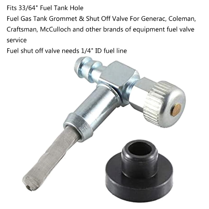 Arandela de tanque de Gas de combustible y apagado valv-e para generadores, agujero de tanque de combustible de 33/64 pulgadas, Q9QF
