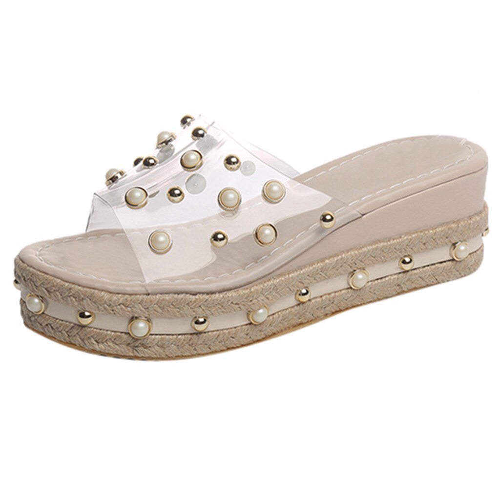 Mode Jelly Sandalen Zomer Candy Slippers Vrouw Schoenen Flats Dames Womens Zapatos Mujer Slip Op Parel Strand Wiggen Gelei Schoen: WHITE / 39