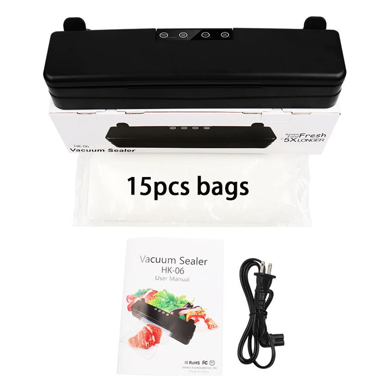 110V/220V Household Vacuum Sealer Packaging Machine Automatic Food Vacuum Sealer Portable Electric Vacuum Sealer for Food Saver: 04 / US Plug