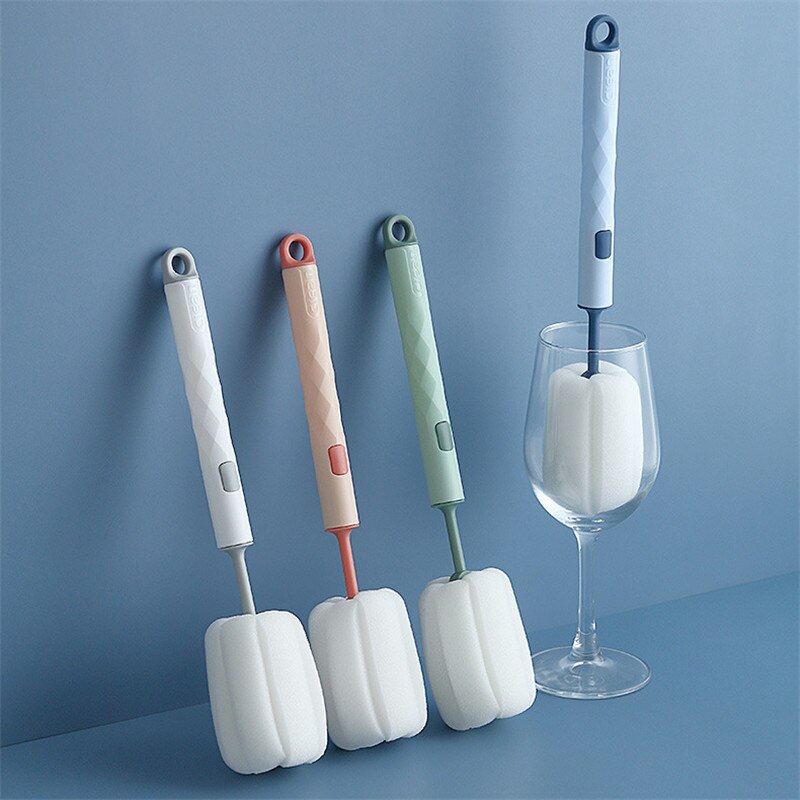 Verwijderbare Spons Baby Cup Fles Borstel Keuken Schoonmaken Tool Fles Reiniging Borstel Goupillon Escovas De Garrafa