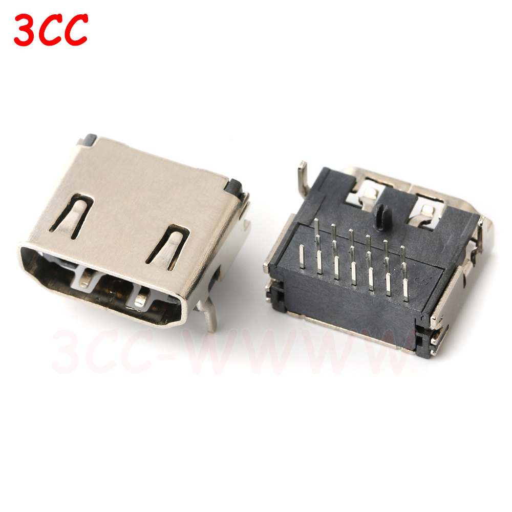 5pcs HDMI HD Interface Connector SMD 19 Pin 19P 20P Vertical HDMI Male Female Plug Socket Surface Mound PCB Receptacle Repair: Lavender