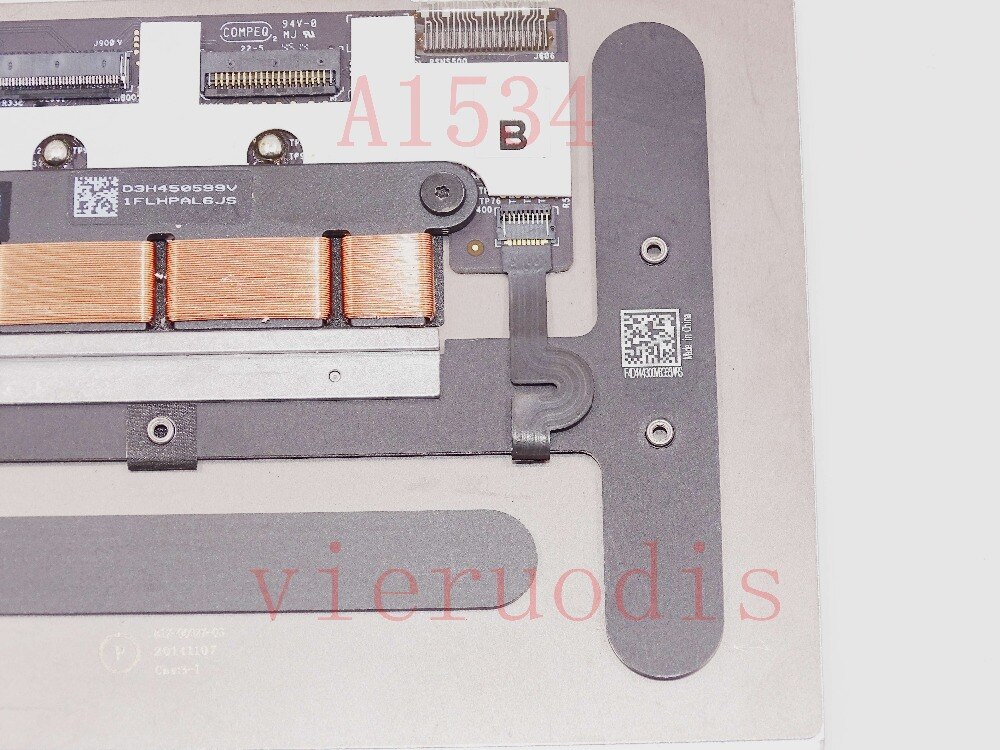 Til apple macbook retina 12 ''  a1534 pegefelt touchpad sølv årg