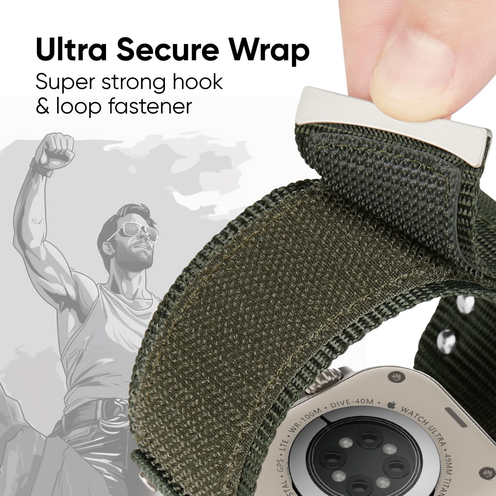 Correa deportiva para Apple Watch Band Series 10 9 8 se 7 6 4 Ultra 2 Correa de nailon iwatch 49mm 46mm 44mm 40mm 45mm 41mm 42mm