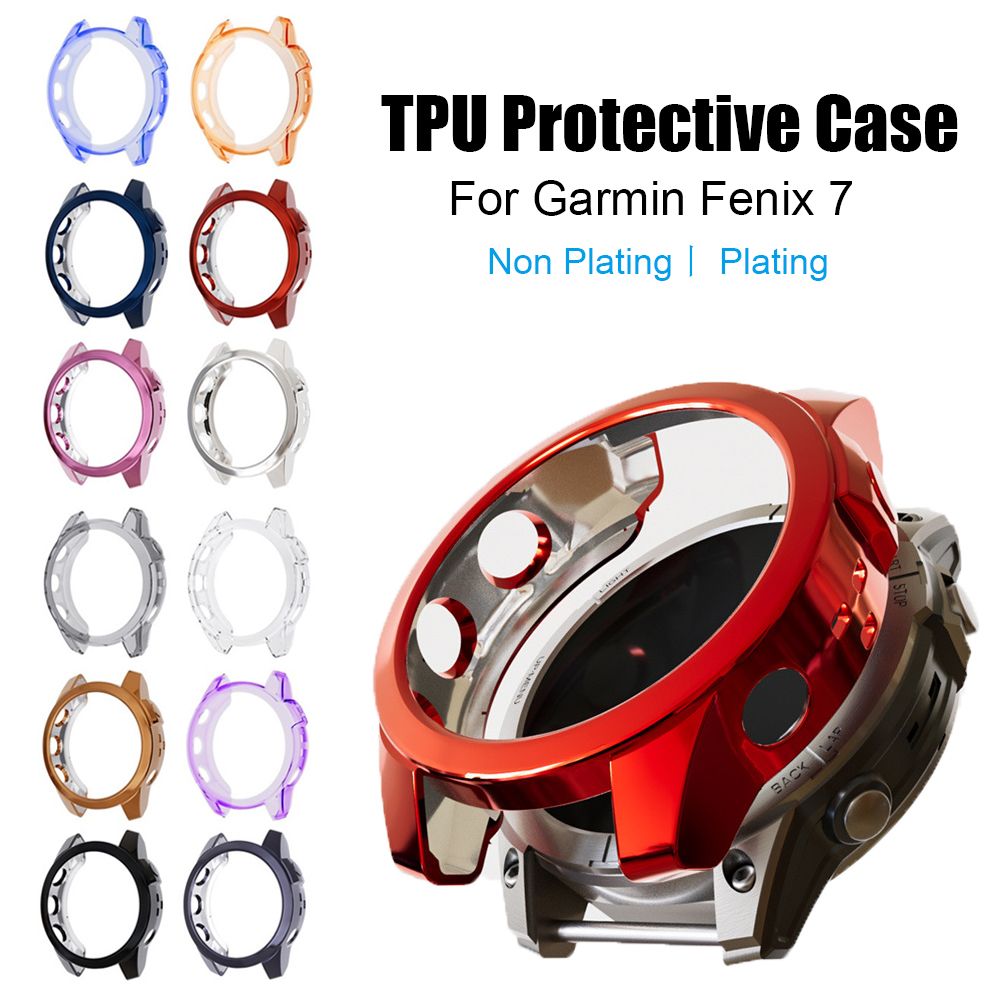 Étui de luxe en TPU pour Garmin Fenix 7, boîtier de placage résistant aux empreintes digitales, coque de protection pour cadre de montre, couverture de protection complète