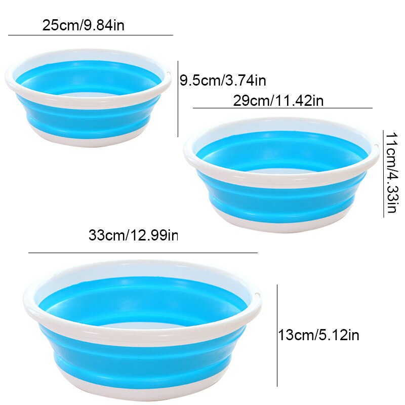 Folding Bucket Basin Portable Collapsible Washbasin for Household Laundry Car Washing Camping Travel Outdoor Bathroom Wash Basin