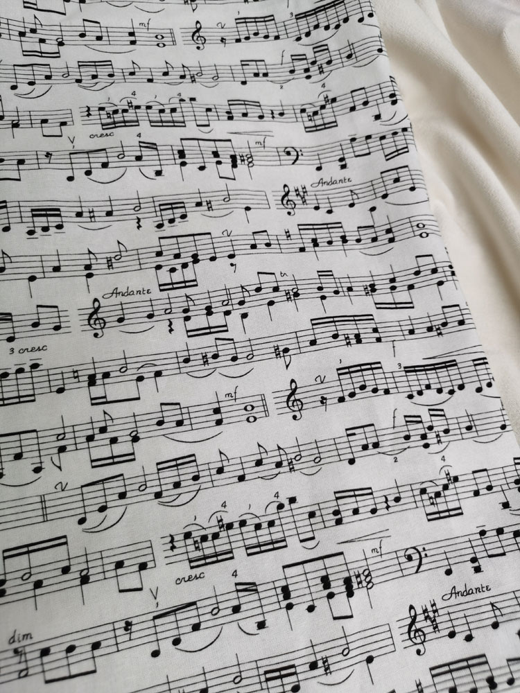 100%  almindeligt bomuldsstof viaphil musik personale trykte musikalsk notation stof patchwork klud kjole boligindretning
