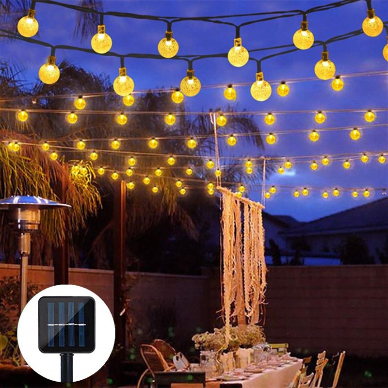 5M 10M Solar- Lampe Kristall Ball Wasserdicht LED Schnur Licht Fee Lampe Garten Weihnachten Dekor für draussen Solar- lichter Girlande