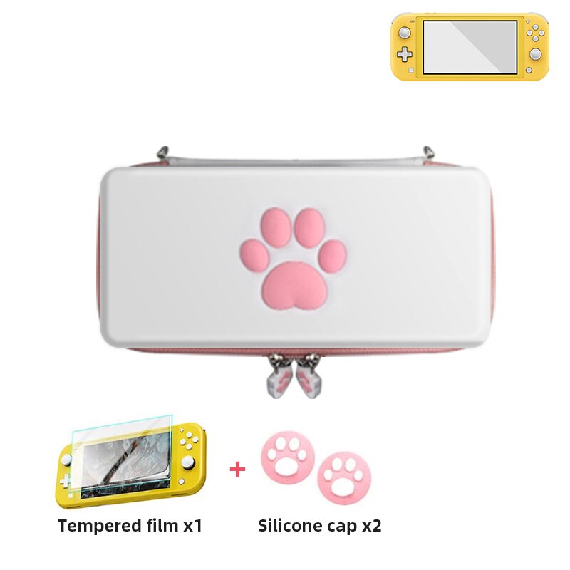 DATA FROG Cute Cat Paw Bag For Compatible-Nintendo Switch Console Hard Portable Travel Carrying Case For Switch Lite Accessories: For NS lite 01