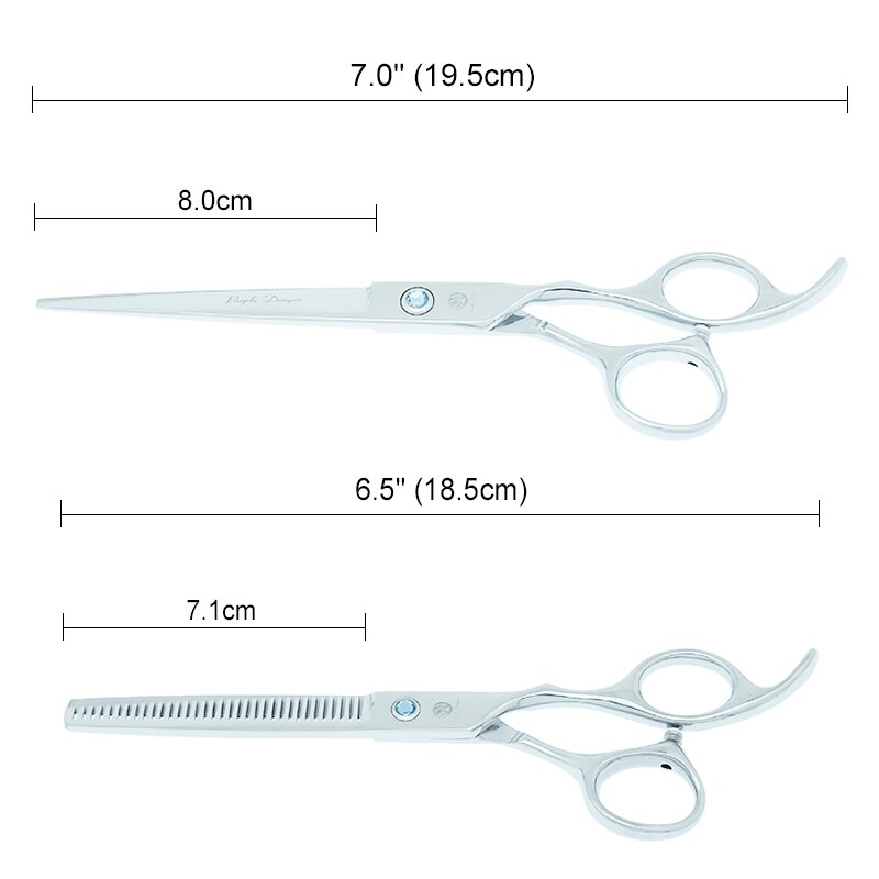 7 inch Purple Dragon Pet Scissors Japan Steel Dog Fur Cutting Thinning Shears Animal Curved Grooming Clipper Dog Supplies B0013B