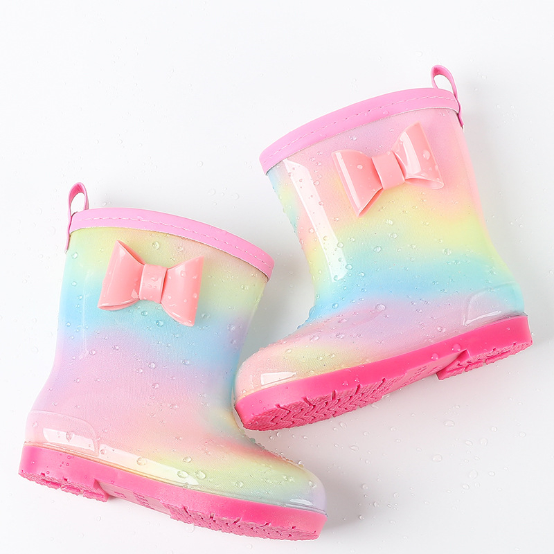 Bottes de pluie pour enfants, chaussures d'eau souples, confortables, imperméables, antidérapantes, dessins animés, pour garçons et filles, 01B, printemps automne