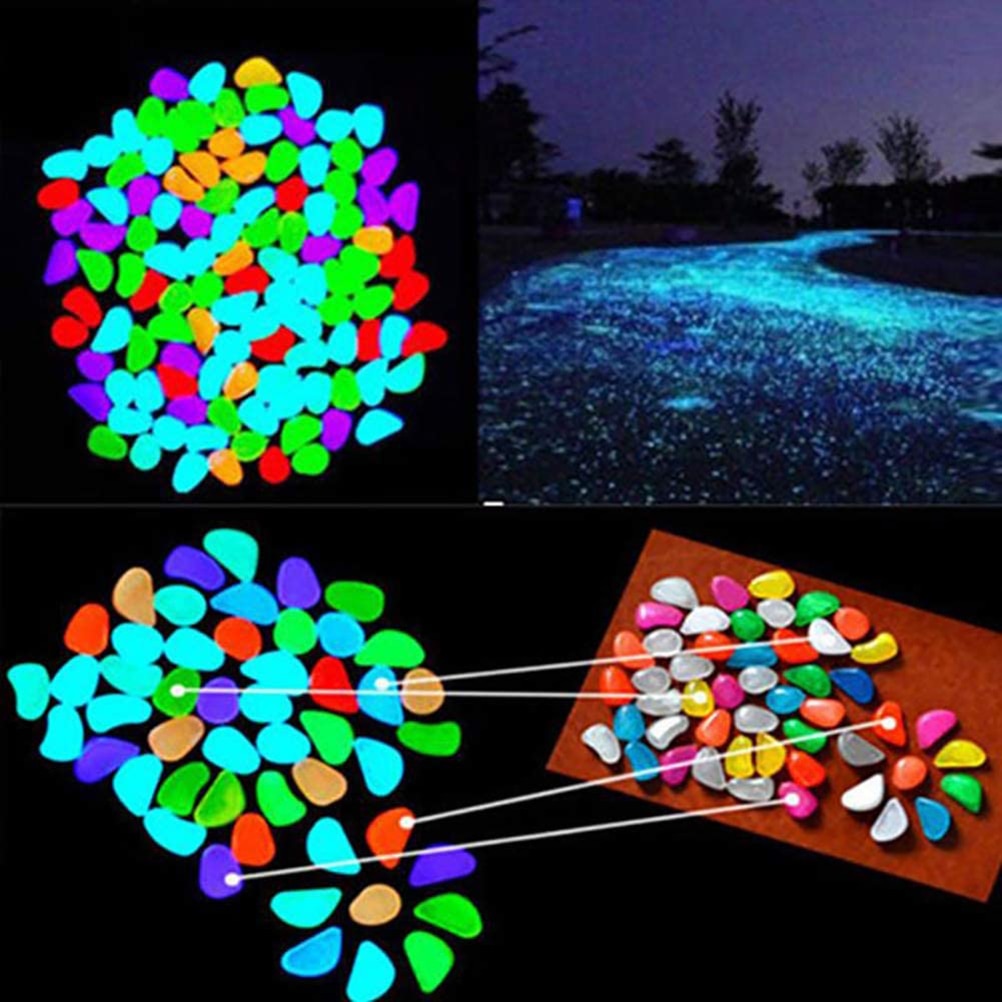 100Pcs Glow In The Dark Pebbles Glow Stones Rocks Lichtgevende Pebble Voor Outdoor Decor Tuin Gazon Yard Aquarium Loopbrug fish Tank