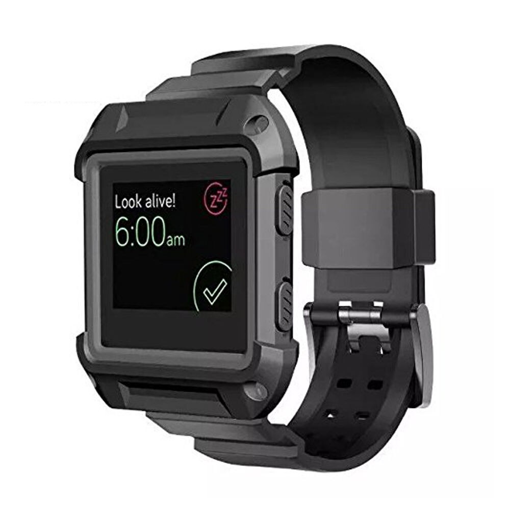 2 i 1 silikonreim + koffertdeksel ramme klokkeremmer for fitbit blaze smart klokkerem sport utendørs rem erstatning klokkerem