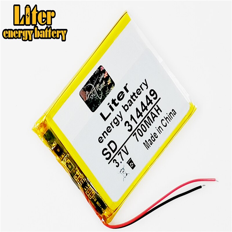 314449 3.7V 700mah Lithium polymer Battery with Protection Board For MP4 Digital Products