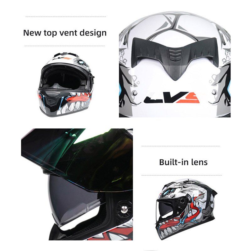 Motorhelm Met Dual Lens Full Face Motor Cafe Racer Spoor Chopper Dirt Bike Mtb Atv Enduro Racing Capacete De moto