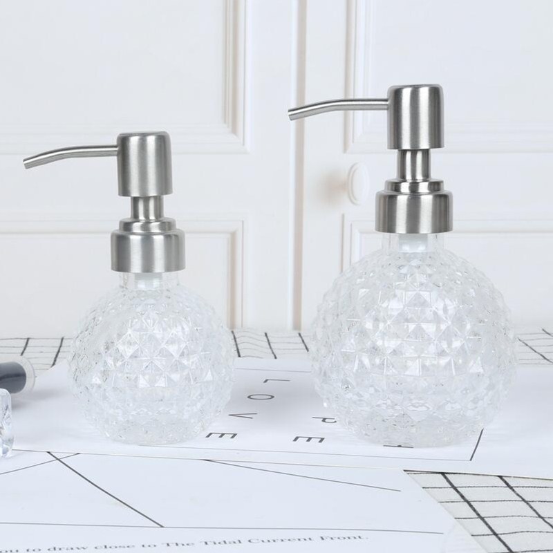Botella de desinfectante de manos para Baño de Hotel, dispensador de Gel de ducha, botella de prensa, dispensador de jabón, botella vacía de vidrio para loción