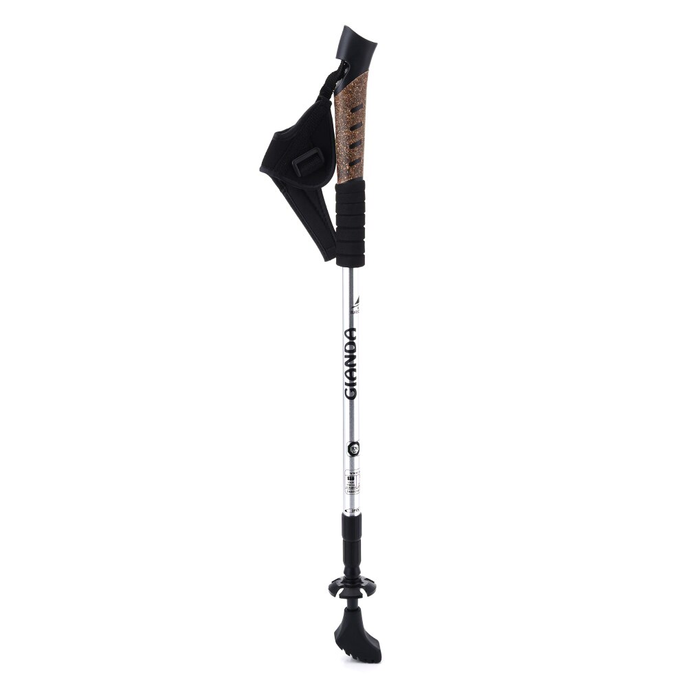 Alpenstock Aluminum Alloy 3 Joints Trekking Poles Aluminum Nordic Walking Sticks Telecopic Retractable Camping Mountain Climbing: Gray Color