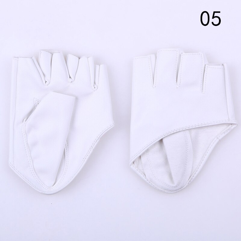 Gants moulants demi-doigt en simili cuir pour femmes, moufles Sexy, demi-paume, fête, pour dames, courts, noirs, tendance,: Bleu