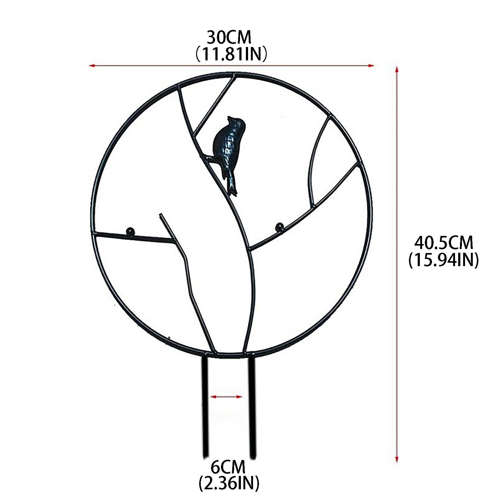 Climbing Plant Garden Taid Retro Potted Plant With Round Rustproof Metal Bird Durable Climbing Plant Support Garden Tool 30cm