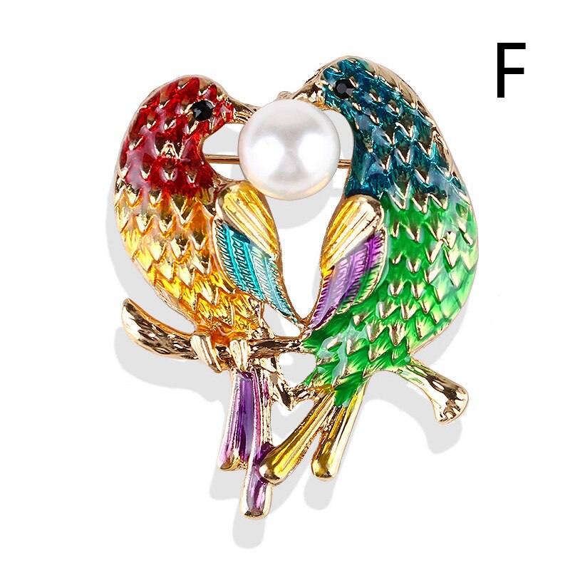 20 Stijlen Legering Dier Uil Strass Broche Vintage Shell Emaille Pins En Broches Voor Vrouwen Mannen Kleding Sjaal Sieraden: F1