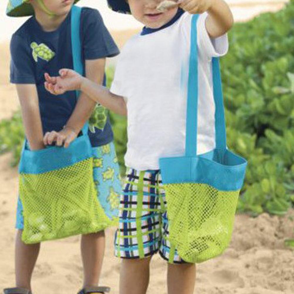 Aurora Gadgets bolsa de playa de malla grande juguetes de playa para niños al aire libre bolsa de almacenamiento rápido herramienta de dragado de arena malla de almacenamiento bolsa