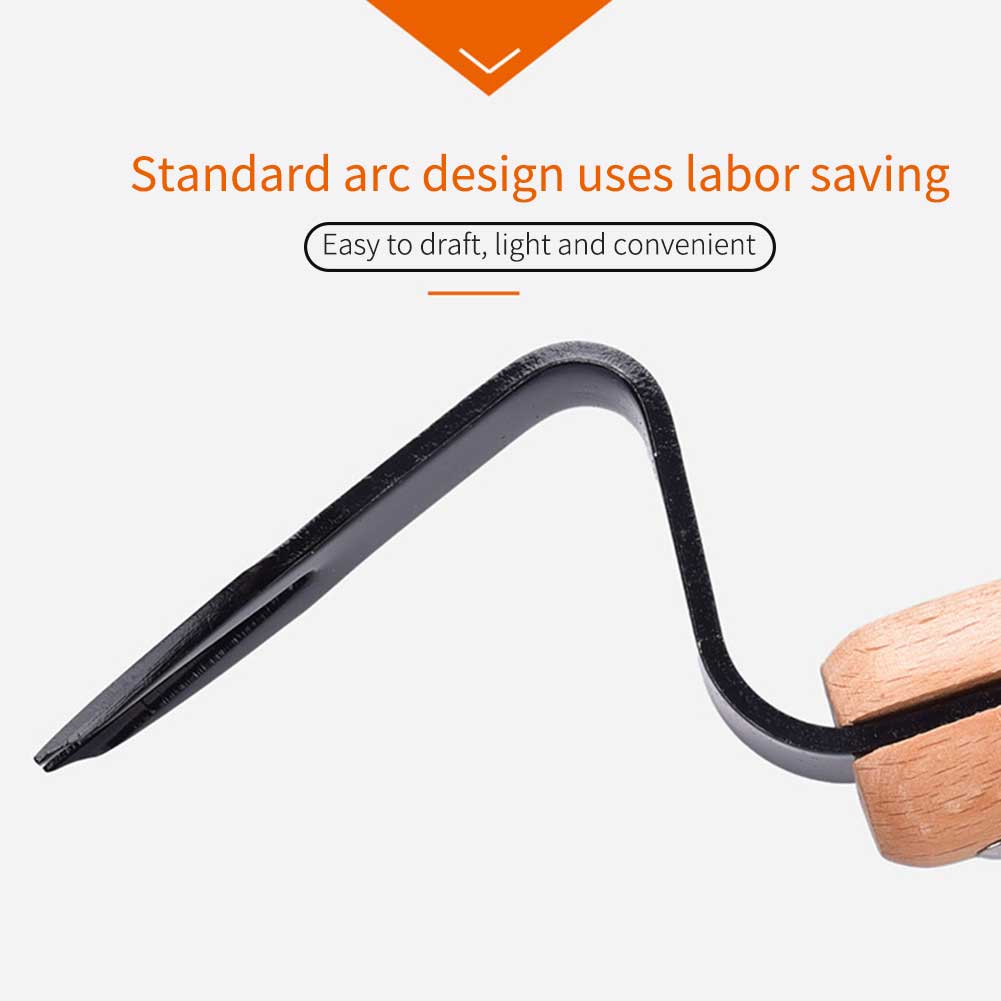 Portable Lawn Forked Head Grass Puller Digging Ergonomic Farmland Gardening Tool Non Slip Courtyard Manual Weeder Wooden Handle