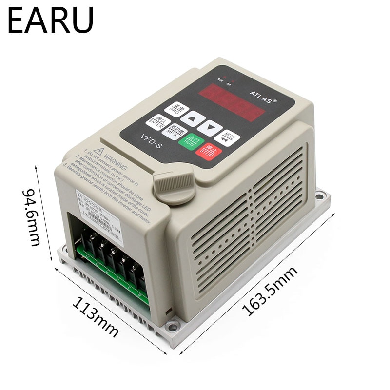 2.2KW 110V 220V VFD Eenfase Ingang 3 Fase Uitgang Frequentie Converter Inverter Pomp CNC Spindel Motor Speed controller Drive