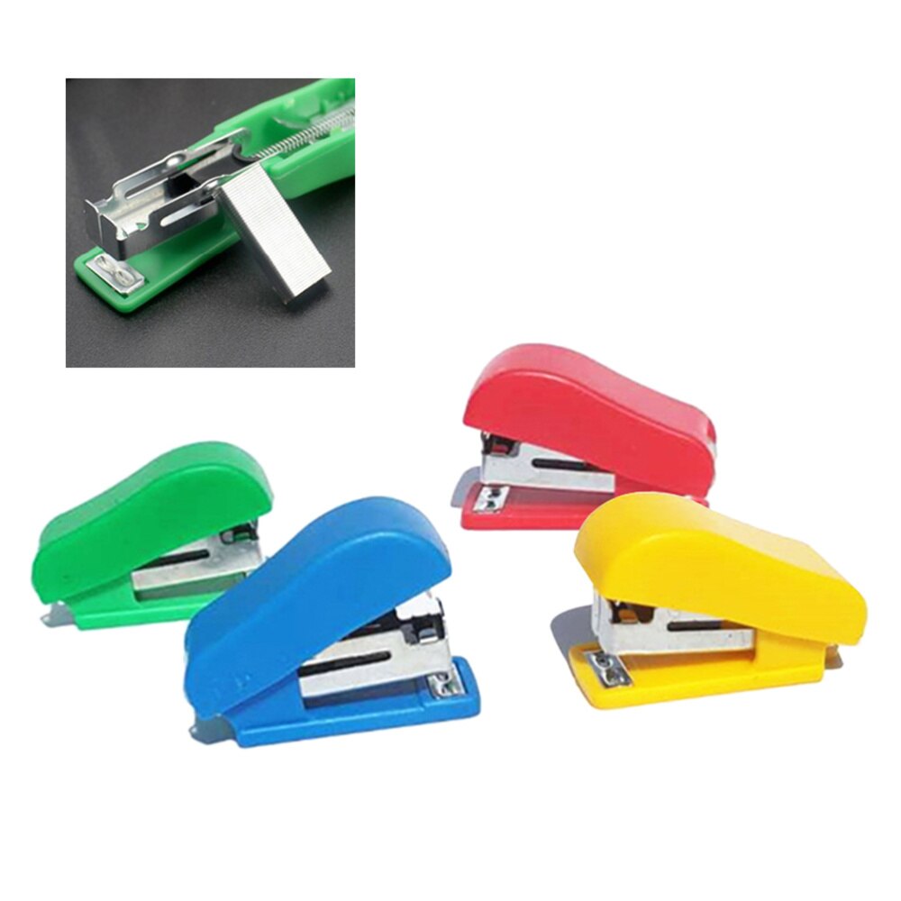 4pcs Staplers with Staple Hand Press Cartoon Desktop Mini Stapler for Kids Students Children