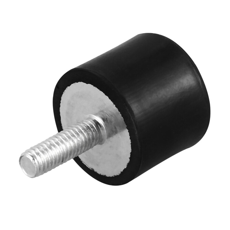 M6 udvendigt gevind 20 x 25mm enkelt-ende anti vibrations gummidæmper buffer sort