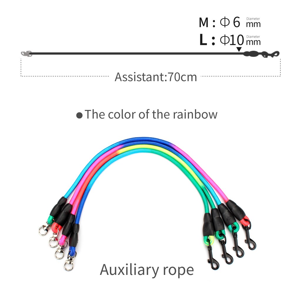 Regenbogen Hunde Leine 3 in 1 Nylon mit gepolstert Griff 360 ° schwenken Keine Verwicklung für gehen und Ausbildung leinen Für Große Hund