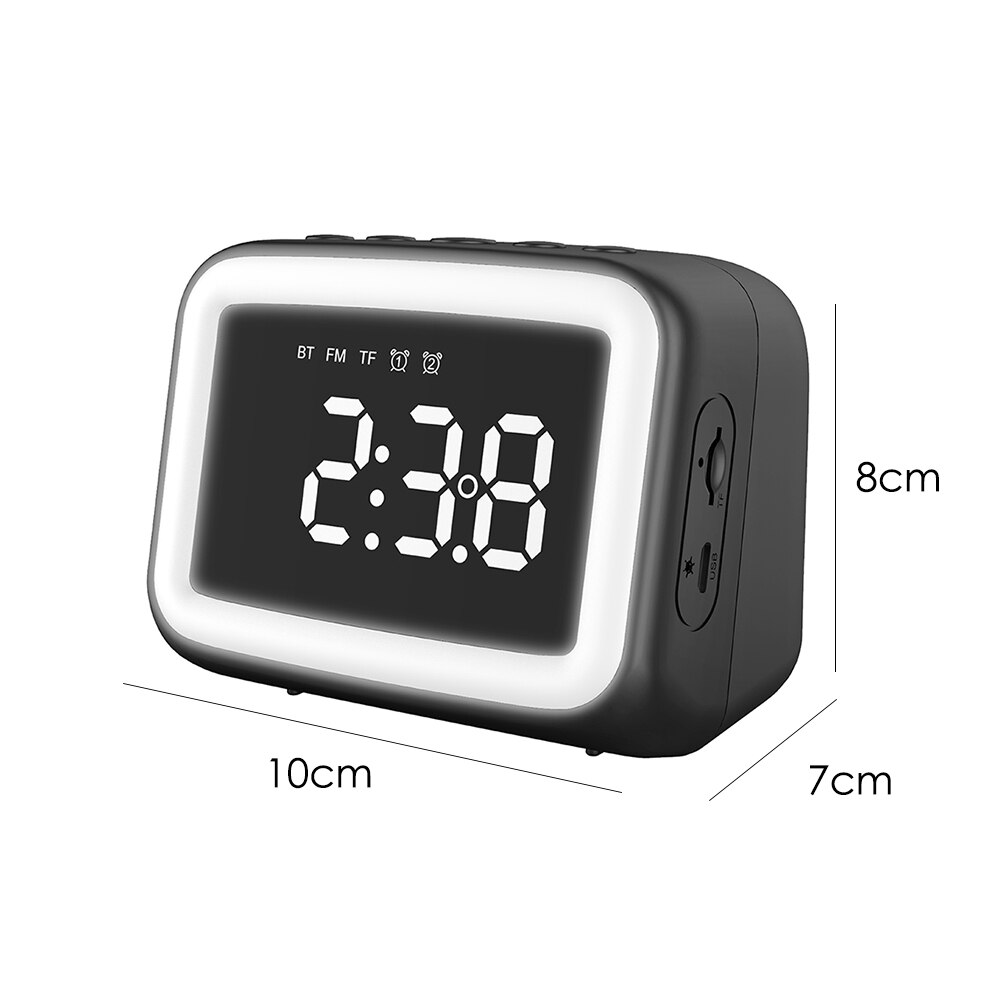 LED dimming alarm clock with FM FM radio Wireless Bluetooth connection Support TF card clock sound can work as night light