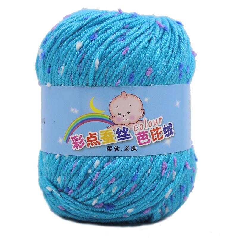 50g Bunte Dot Wolle Häkeln Garn Mehrzweck Baby Wolle Hut Schal Linie Hand Stricken Liefert DIY Pullover Bekleidung zubehör: lake blue