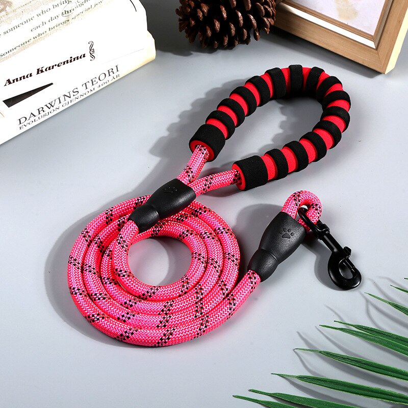 Nylon 1.5m huisdier hondenriem hondenriem kleur nacht reflecterend duurzaam wandelen training tractie touw hondenriem met hondenriem: Kleur 4