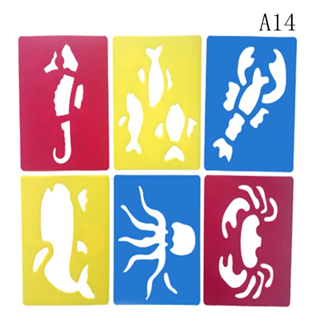 6pc Bambini Che Imparano Strumento di Arte Per Bambini Multi-A Forma di Righelli di Plastica Pittura Modello di Disegno Stencil Per Bambini Colorato Disegno Giocattolo