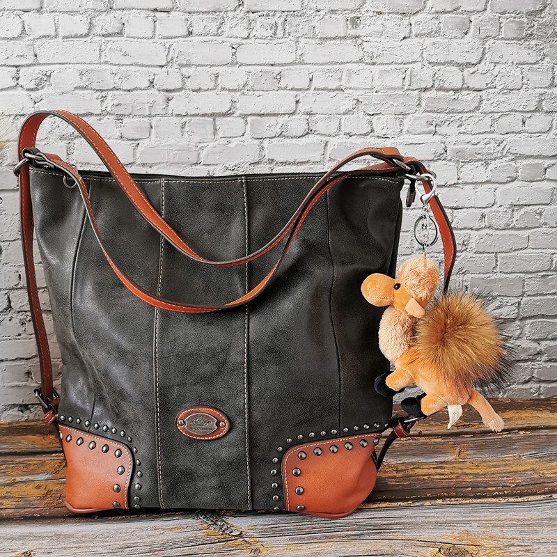 Luksusowy projektant kobiet torebki prawdziwej skóry 2020 rocznika panie duże torby listonoszki wysokiej jakości damskie torebki z uchwytem w stylu zwykły: czarny i wielbłąd