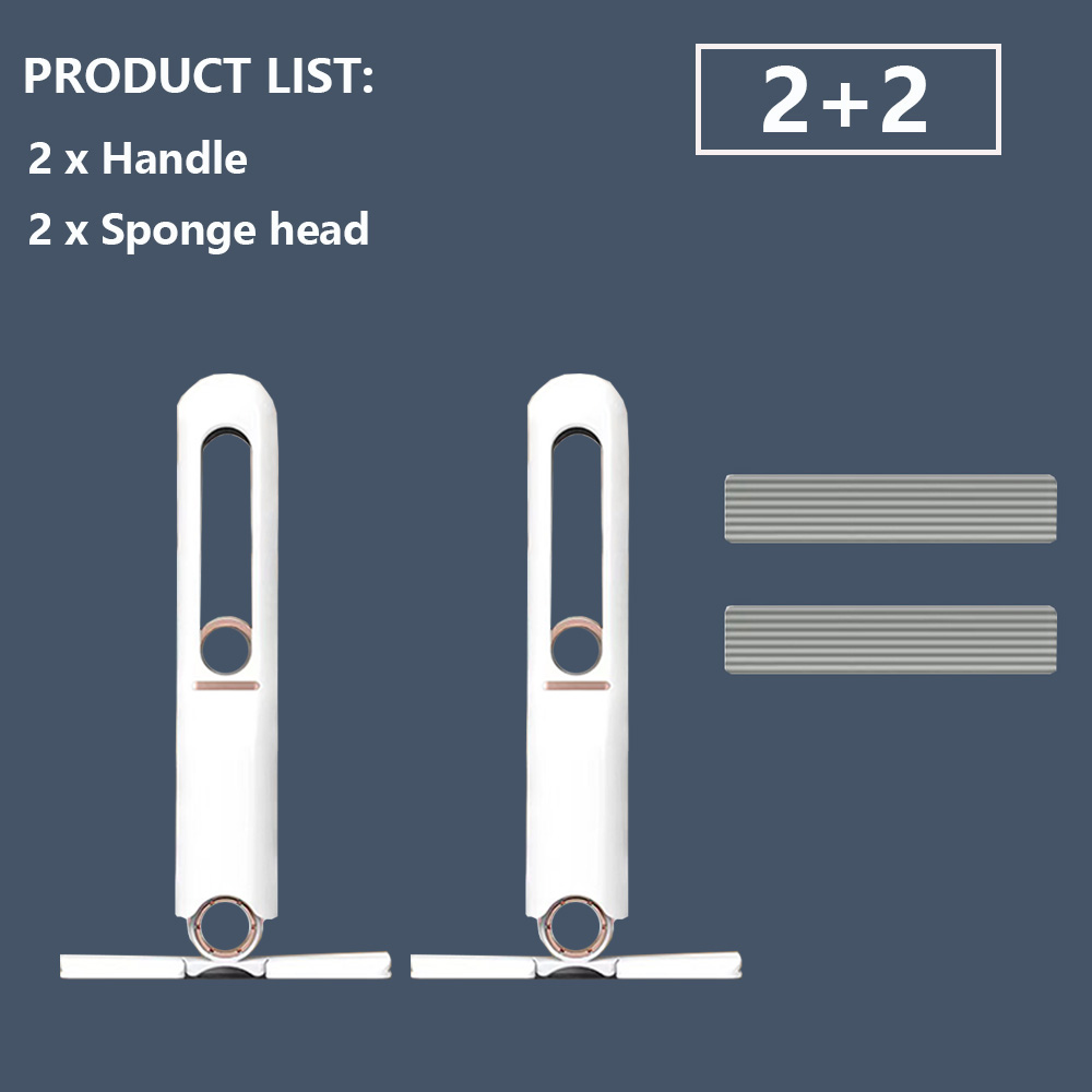 2-24Pcs Mini Mop Squeeze Mini Mop Folding Home Cleaning Mops with Self-squeezing Floor Washing Mops Desk Kitchen Car Clean Tools: WHITE