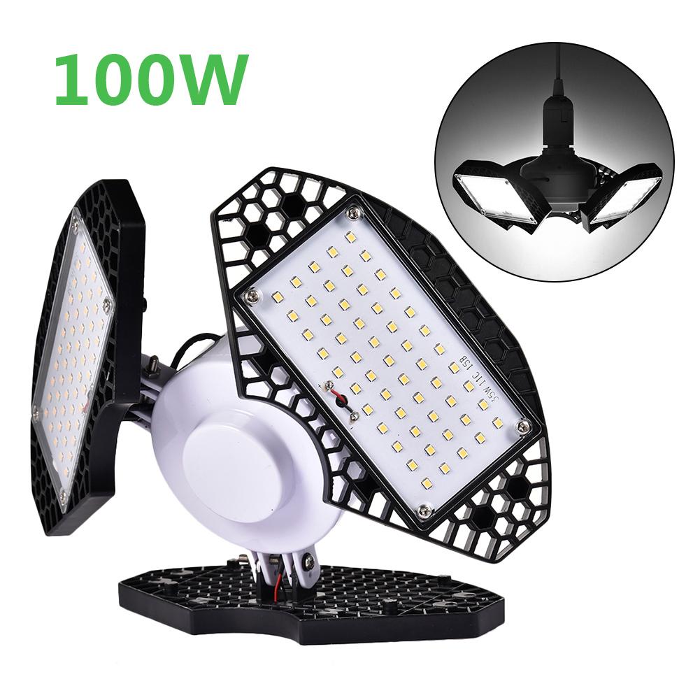 Led lampe de Garage déformer industrie lampe E27/E26 haute baie lumière 60/100W atelier Parking étanche entrepôt plafonnier 85-265v: 100w