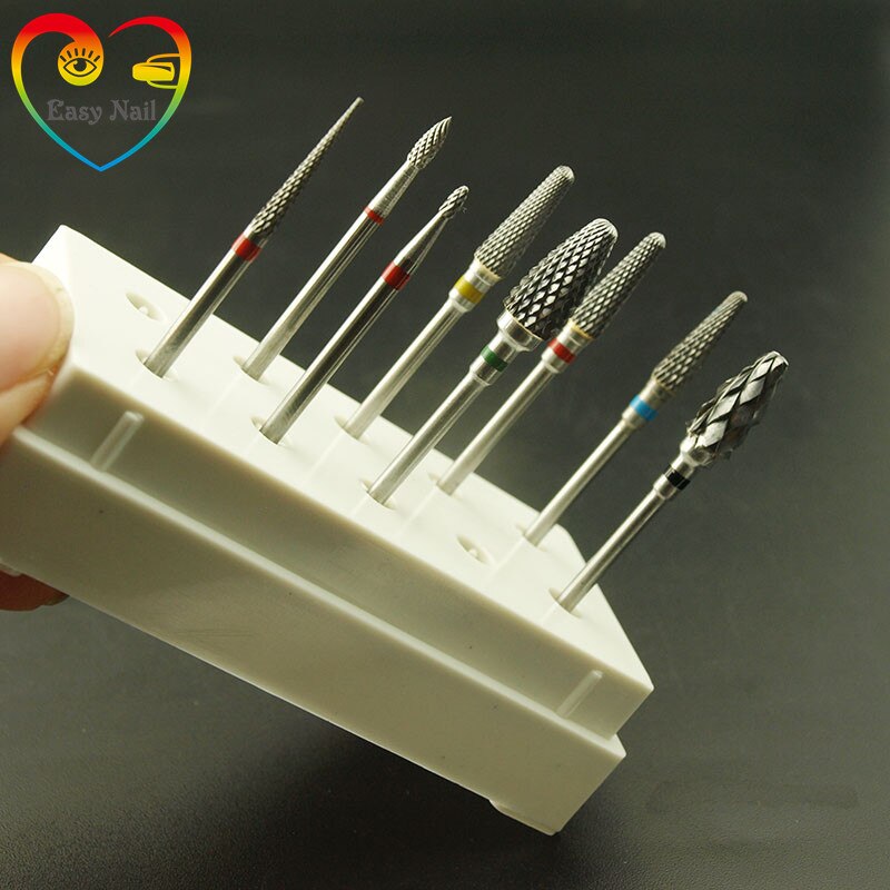 EasyNail~9PCS/box Bits set Carbide Nail Drill Set Material Nail Cuticle Clean Milling Manicure Drill Bits with Box