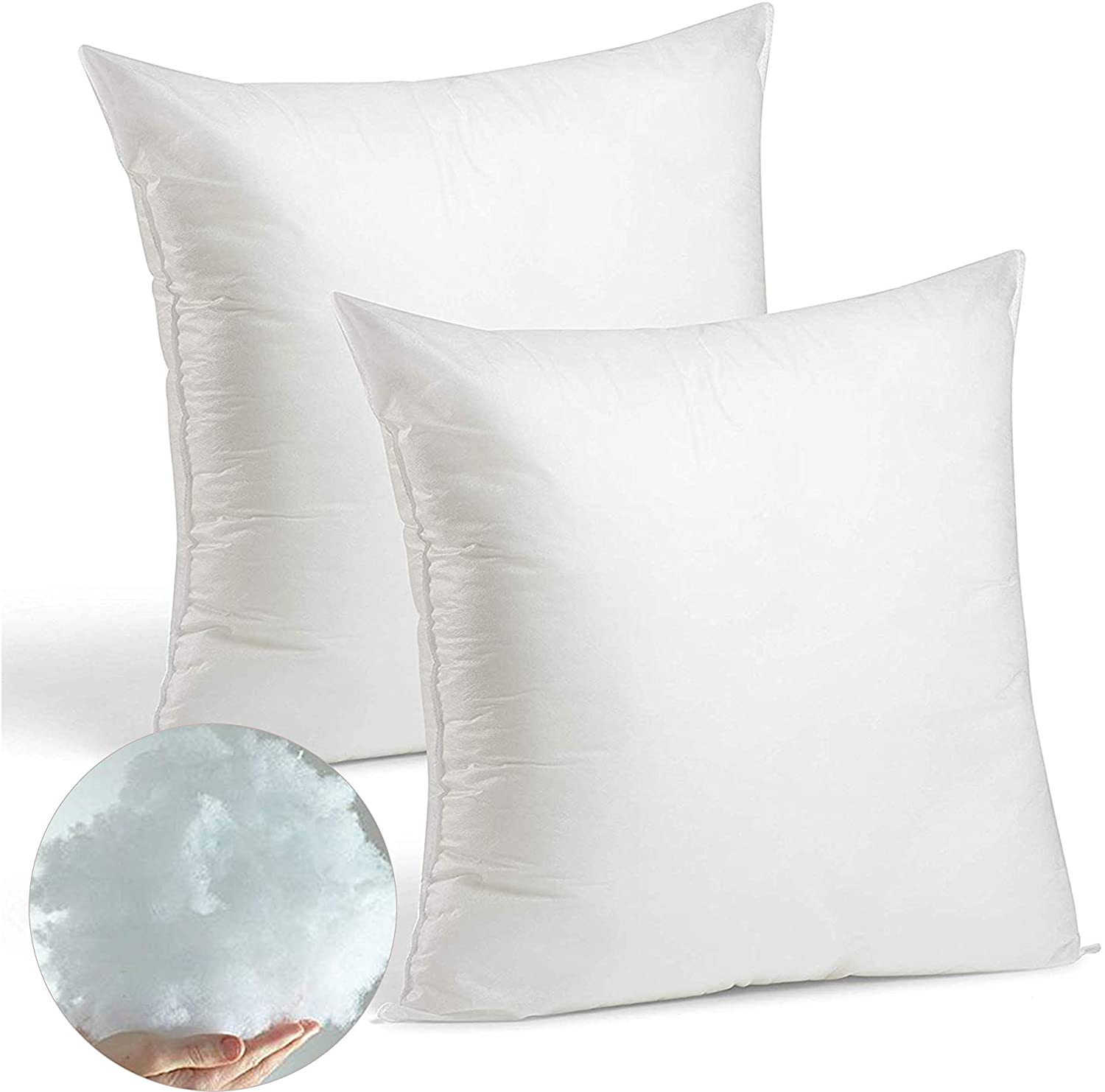 Relleno de cojín fibra 60 x 60 cm Pack 2 Mullido Antialérgico Cojines Sofá Fundas Almohada Cama.