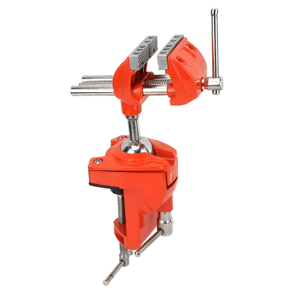 Mini Aluminum 360 Degree Rotating Bench Vise Adjustable 70mm Jaw Width Table Vise Multifunctional Workbench Woodwork Clamp Vise
