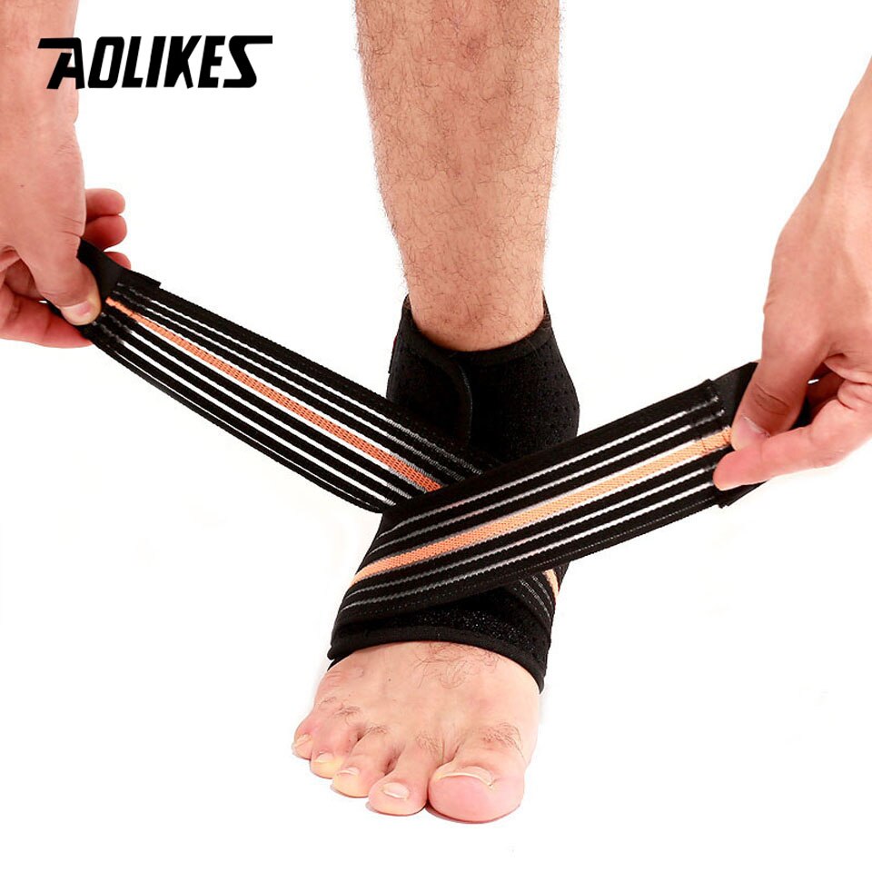 AOLIKES 1PCS Sport Breathable Ankle Brace Protector Adjustable Ankle Support Pad Protection Elastic Brace Guard Support Football: Left