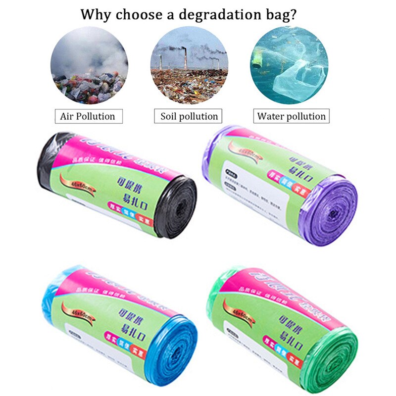 Vest-type grote vuilniszak dikke rol wegwerp plastic zak voor huishoudelijk milieu schoonmaak afval opslag vuilniszakken @d