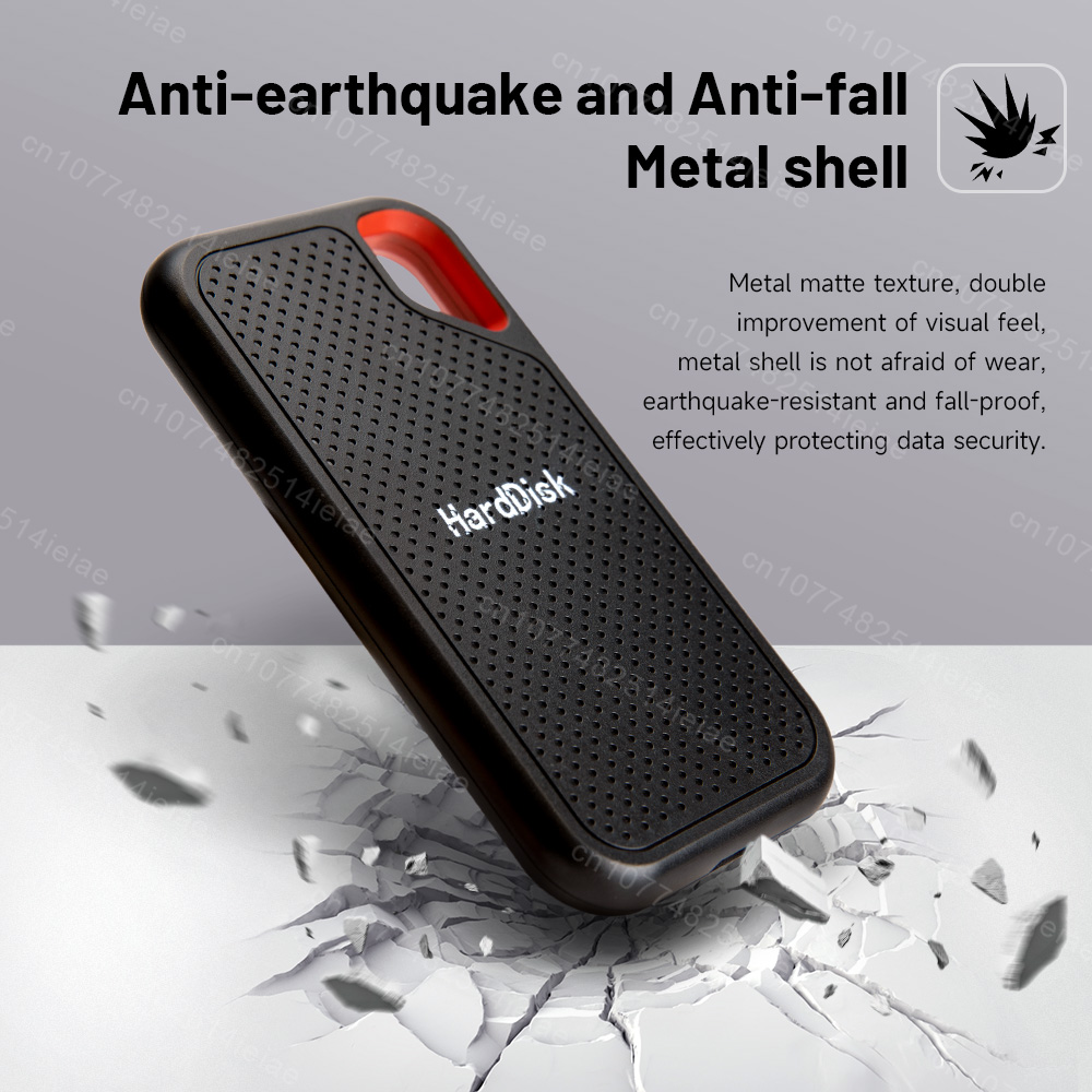 Portable 2TB high-speed solid-state drive with USB 3.1 Type-C interface, suitable for laptops/mobile phones.