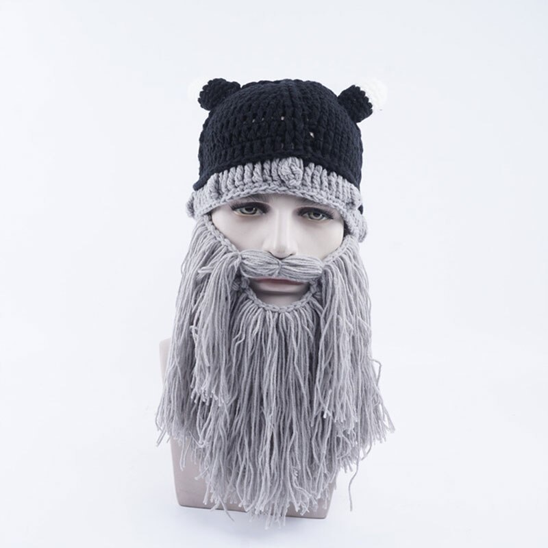 Original Funny Hat 100% Handmade Novelty Knitted Hat Halloween Party Birthday Christmas: gray