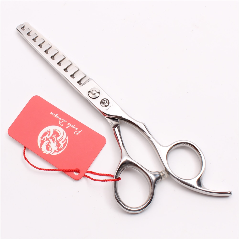 6'' 17cm Japan 440C Purple Dragon Human Hair Thinning Scissors 10 Teeth Barbers' Scissors Thinning Rate 40% Z2005-A