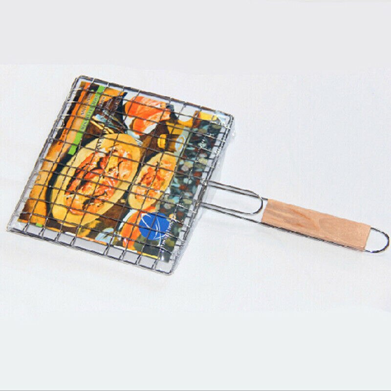 Bbq-grill, grillmand, roestvrijstalen gaas, kookgereedschap voor buiten, bbq-accessoires, gemakkelijk schoon te maken, kookgereedschap voor buiten