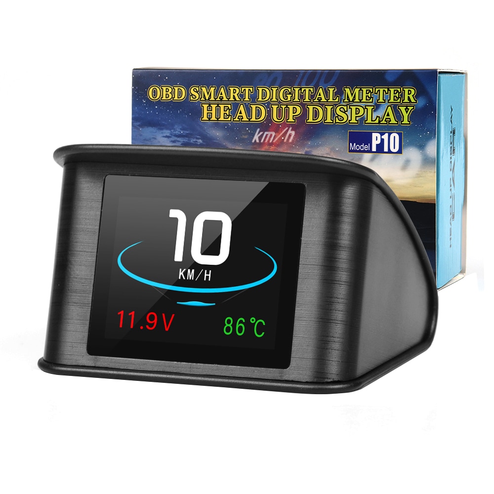 P10 hud auton ajotietokone auton digitaalinen gps obd ajo head up näyttö nopeusmittari jäähdytysnesteen lämpötilan diagnostiikkatyökalu