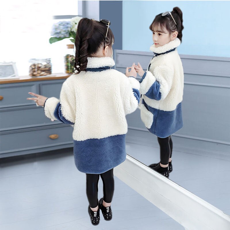 Meisjes herfst winter stiksel dikke en mooie warme wollen jas jas