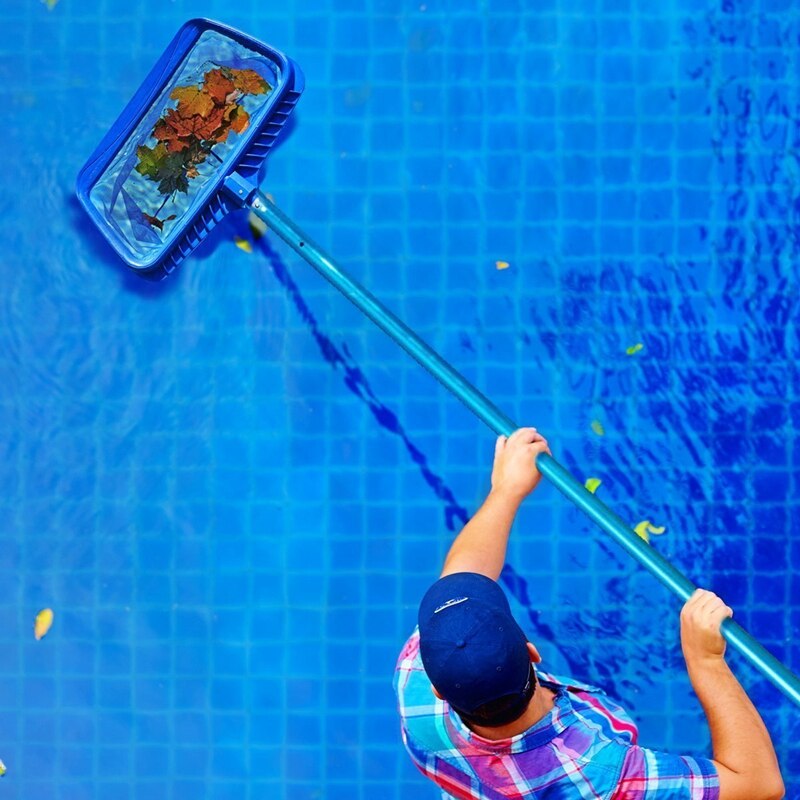 Skimmer Net, Heavy Duty Leaf Rake Cleaning Tool, Fine Mesh Net Bag Catcher CNIM