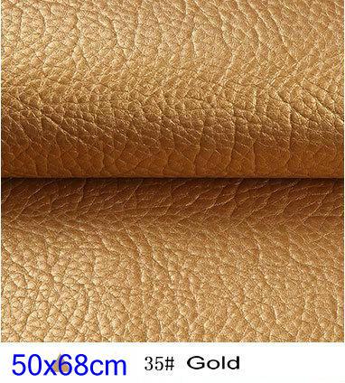 50x68cm Pu Synthetic Leather Material Leather Upholstery Fabric For Car Seat Tissu Simili Cuir Kunstleer Stof Tela Para Mueble: 35 gold