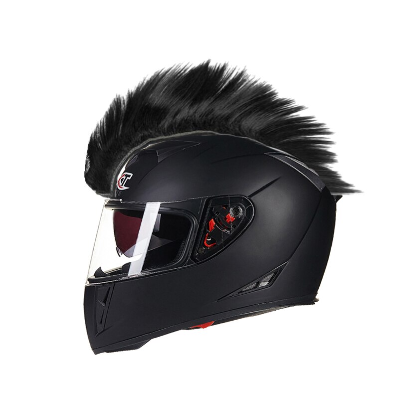 Legal capacete da motocicleta do punk do cabelo da motocicleta decoração tampas de festa de esqui decoração chapéus capacete vara peças unissex